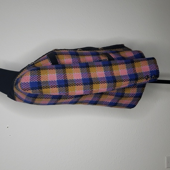 Vintage Florence Womens Plaid Tweed Wool Mohair Blazer Jacket Size 42 Preppy - Picture 6 of 16